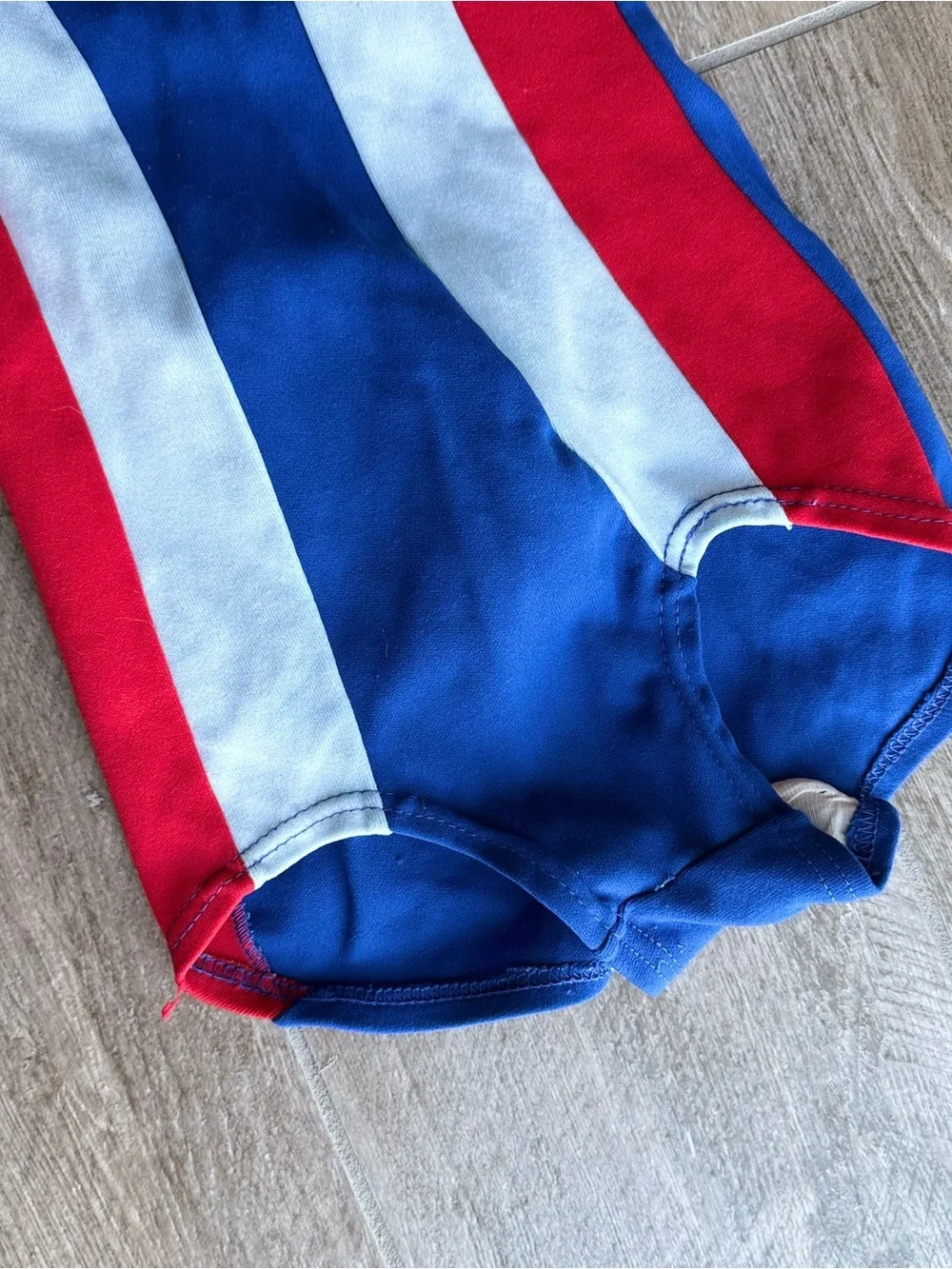 Vintage Girls Red White & Blue Striped One-Piece Leotard or Swimsuit 1970’s